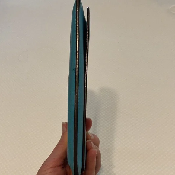 Coach Turquoise Blue Rectangular Vintage Fix-Up Distressed Project Wallet - Picture 13 of 13